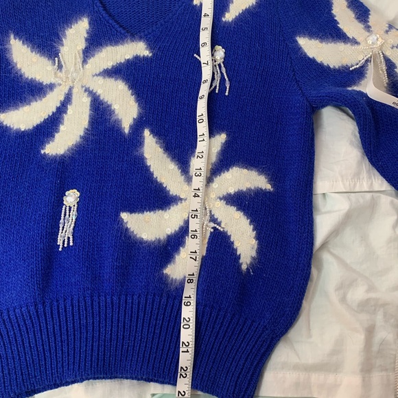 vintage Christine sweater beaded sequined shoulder pads M - Picture 10 of 10